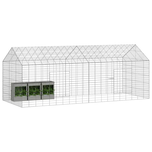 vidaXL Klietka pre králiky Strieborná 200 x 78 x 78 cm – Obrázok 3