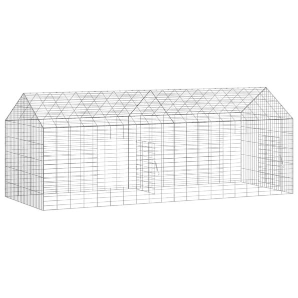 vidaXL Klietka pre králiky Strieborná 200 x 78 x 78 cm – Obrázok 6