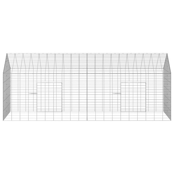 vidaXL Klietka pre králiky Strieborná 200 x 78 x 78 cm – Obrázok 7