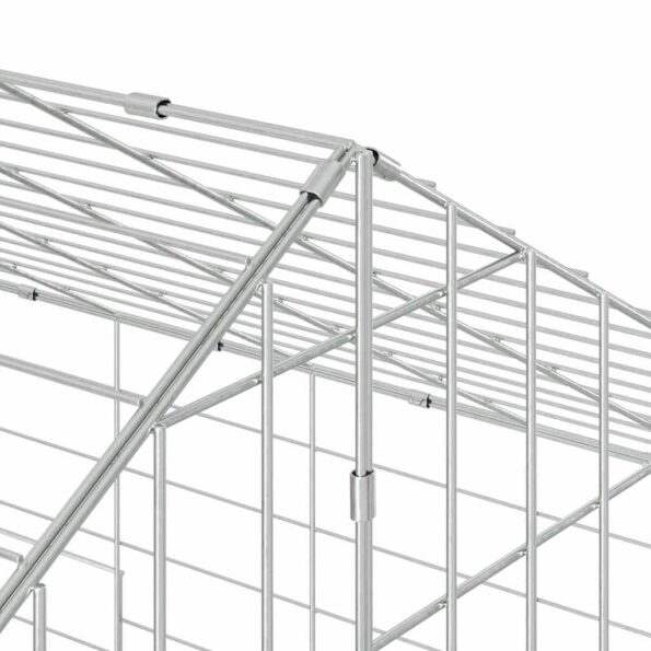 vidaXL Klietka pre králiky Strieborná 400 x 78 x 78 cm – Obrázok 10