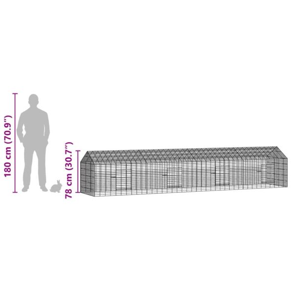 vidaXL Klietka pre králiky Strieborná 400 x 78 x 78 cm – Obrázok 12