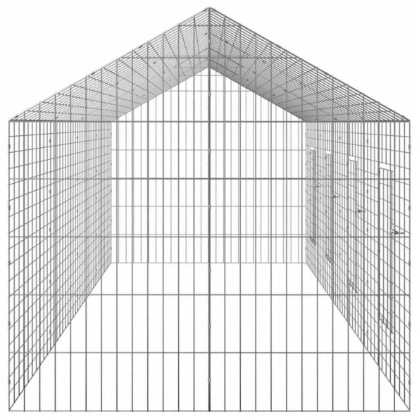 vidaXL Klietka pre králiky Strieborná 400 x 78 x 78 cm – Obrázok 7