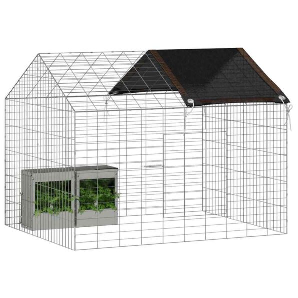vidaXL Klietka pre králiky Strieborná 100 x 78 x 78 cm – Obrázok 3