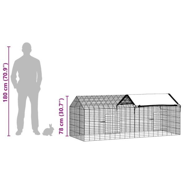 vidaXL Klietka pre králiky Strieborná 200 x 78 x 78 cm – Obrázok 13