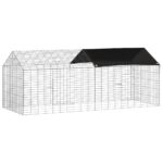 vidaXL Klietka pre králiky Strieborná 200 x 78 x 78 cm – Obrázok 2