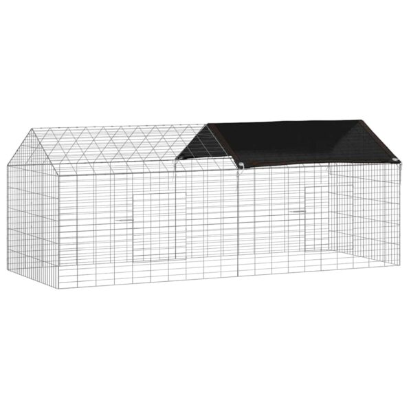 vidaXL Klietka pre králiky Strieborná 200 x 78 x 78 cm – Obrázok 2