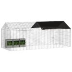 vidaXL Klietka pre králiky Strieborná 200 x 78 x 78 cm – Obrázok 3