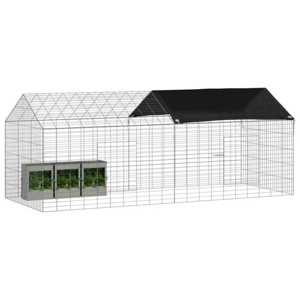 vidaXL Klietka pre králiky Strieborná 200 x 78 x 78 cm – Obrázok 3