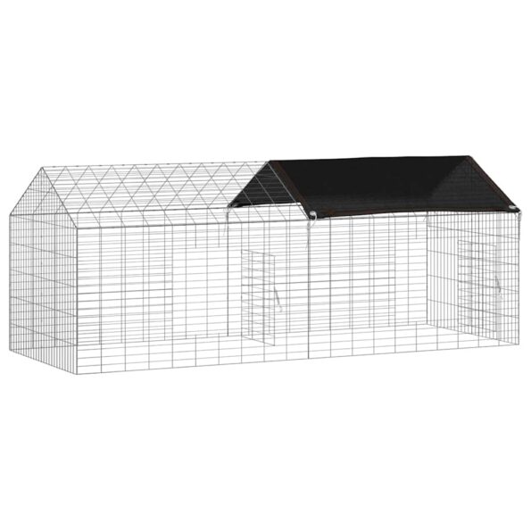 vidaXL Klietka pre králiky Strieborná 200 x 78 x 78 cm – Obrázok 6