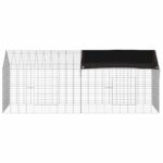 vidaXL Klietka pre králiky Strieborná 200 x 78 x 78 cm – Obrázok 8