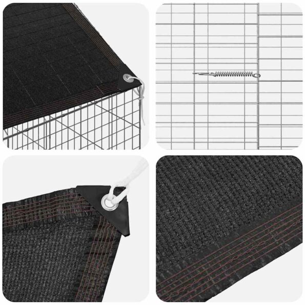 vidaXL Klietka pre králiky Strieborná 400 x 78 x 78 cm – Obrázok 10