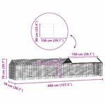 vidaXL Klietka pre králiky Strieborná 400 x 78 x 78 cm – Obrázok 12