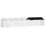 vidaXL Klietka pre králiky Strieborná 400 x 78 x 78 cm – Obrázok 2