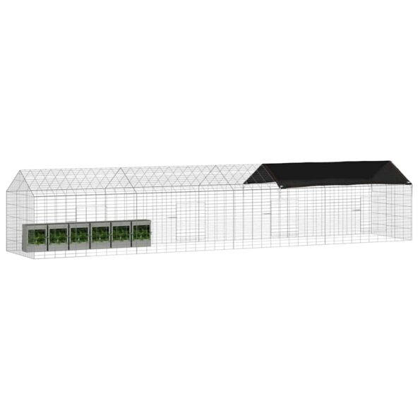 vidaXL Klietka pre králiky Strieborná 400 x 78 x 78 cm – Obrázok 3