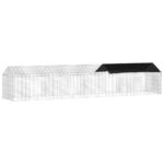 vidaXL Klietka pre králiky Strieborná 400 x 78 x 78 cm – Obrázok 6