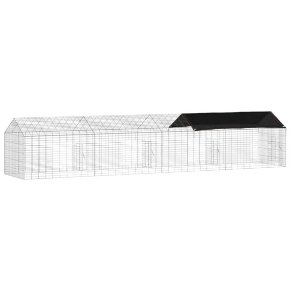 vidaXL Klietka pre králiky Strieborná 400 x 78 x 78 cm – Obrázok 6