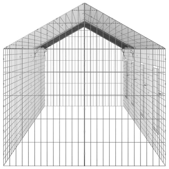 vidaXL Klietka pre králiky Strieborná 400 x 78 x 78 cm – Obrázok 9
