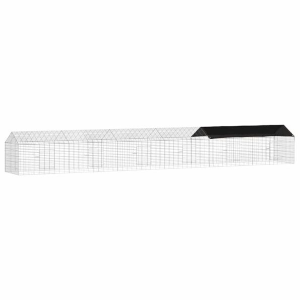 vidaXL Klietka pre králiky Strieborná 600 x 78 x 78 cm – Obrázok 2
