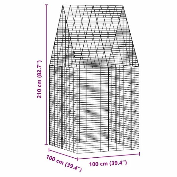 vidaXL Klietka pre králiky Strieborná 100 x 100 x 210 cm – Obrázok 12