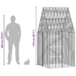 vidaXL Klietka pre králiky Strieborná 100 x 100 x 210 cm – Obrázok 13