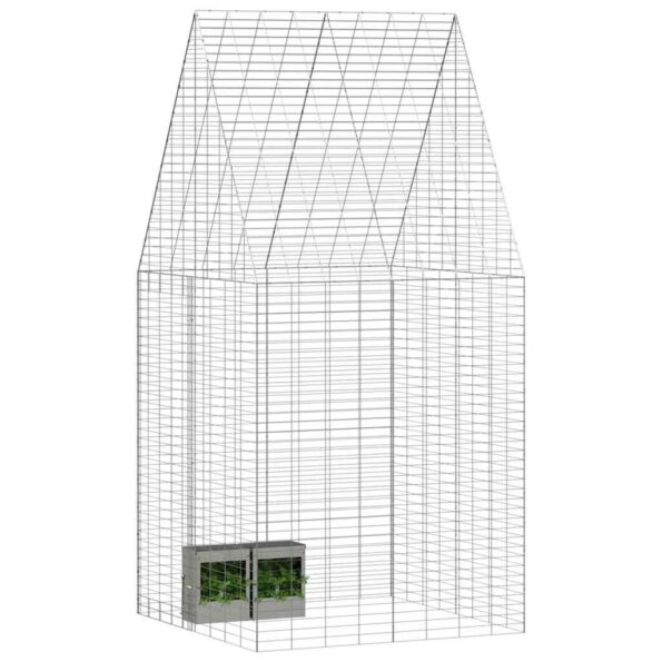 vidaXL Klietka pre králiky Strieborná 100 x 100 x 210 cm – Obrázok 3