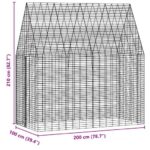 vidaXL Klietka pre králiky Strieborná 200 x 100 x 210 cm – Obrázok 12