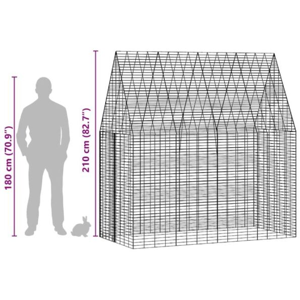 vidaXL Klietka pre králiky Strieborná 200 x 100 x 210 cm – Obrázok 13