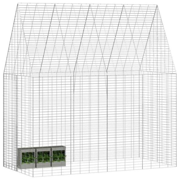 vidaXL Klietka pre králiky Strieborná 200 x 100 x 210 cm – Obrázok 3