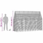 vidaXL Klietka pre králiky Strieborná 300 x 100 x 210 cm – Obrázok 13
