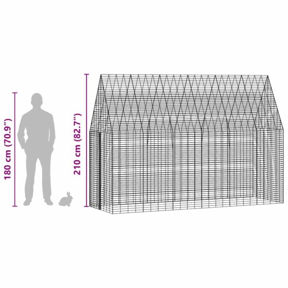 vidaXL Klietka pre králiky Strieborná 300 x 100 x 210 cm – Obrázok 13