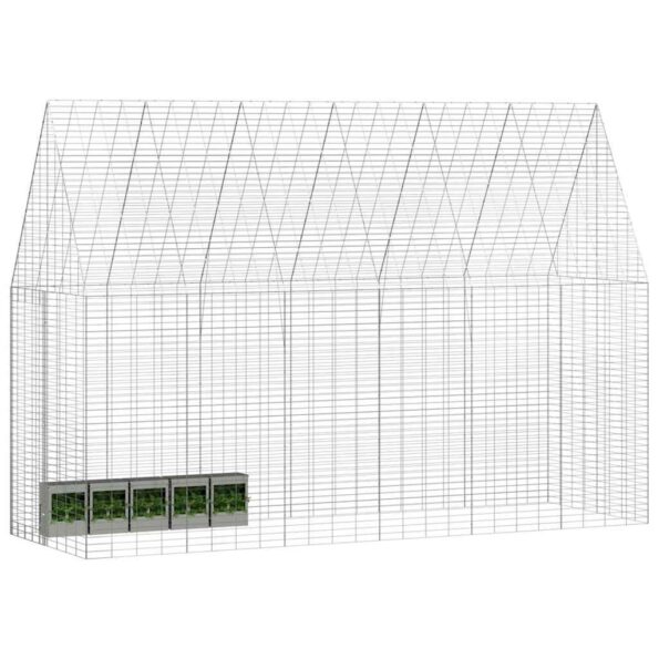 vidaXL Klietka pre králiky Strieborná 300 x 100 x 210 cm – Obrázok 3