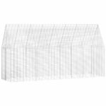vidaXL Klietka pre králiky Strieborná 400 x 100 x 210 cm