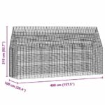 vidaXL Klietka pre králiky Strieborná 400 x 100 x 210 cm – Obrázok 11
