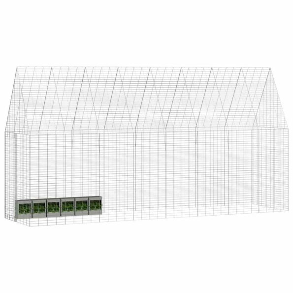 vidaXL Klietka pre králiky Strieborná 400 x 100 x 210 cm – Obrázok 2