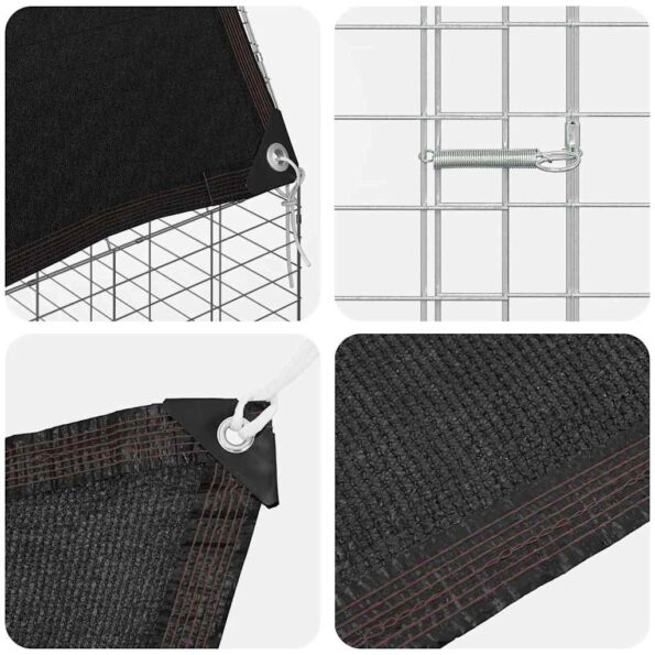 vidaXL Klietka pre králiky Strieborná 100 x 100 x 210 cm – Obrázok 10