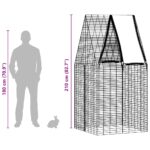 vidaXL Klietka pre králiky Strieborná 100 x 100 x 210 cm – Obrázok 13