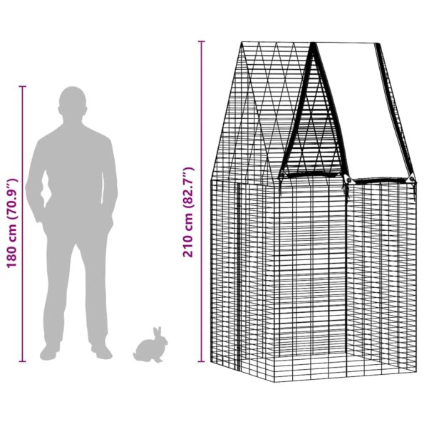 vidaXL Klietka pre králiky Strieborná 100 x 100 x 210 cm – Obrázok 13