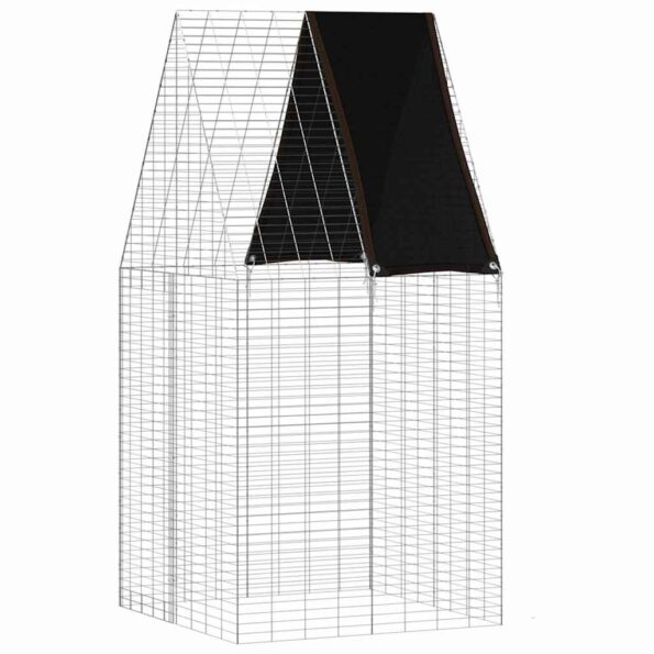 vidaXL Klietka pre králiky Strieborná 100 x 100 x 210 cm – Obrázok 2