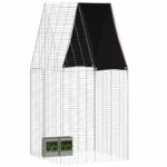vidaXL Klietka pre králiky Strieborná 100 x 100 x 210 cm – Obrázok 3