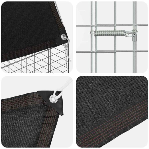 vidaXL Klietka pre králiky Strieborná 200 x 100 x 210 cm – Obrázok 10