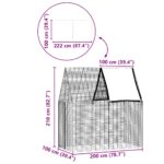 vidaXL Klietka pre králiky Strieborná 200 x 100 x 210 cm – Obrázok 12