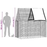 vidaXL Klietka pre králiky Strieborná 200 x 100 x 210 cm – Obrázok 13