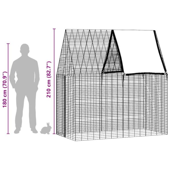 vidaXL Klietka pre králiky Strieborná 200 x 100 x 210 cm – Obrázok 13