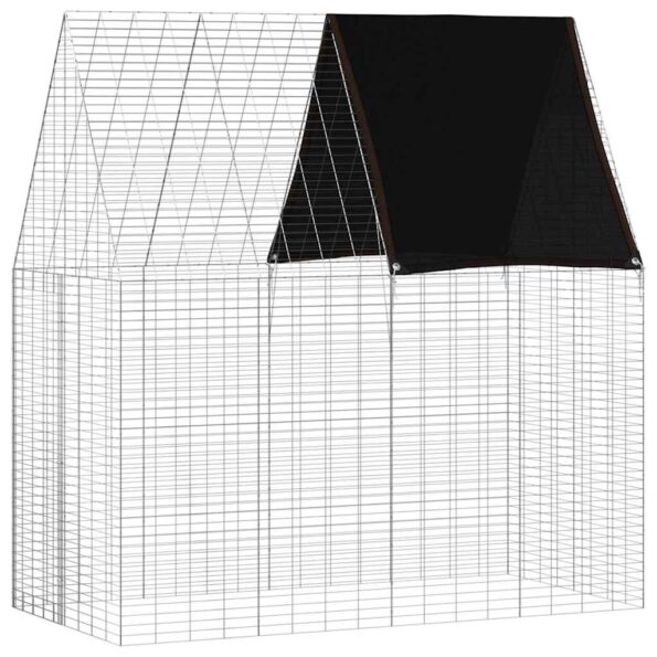 vidaXL Klietka pre králiky Strieborná 200 x 100 x 210 cm – Obrázok 2