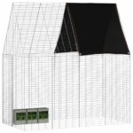 vidaXL Klietka pre králiky Strieborná 200 x 100 x 210 cm – Obrázok 3