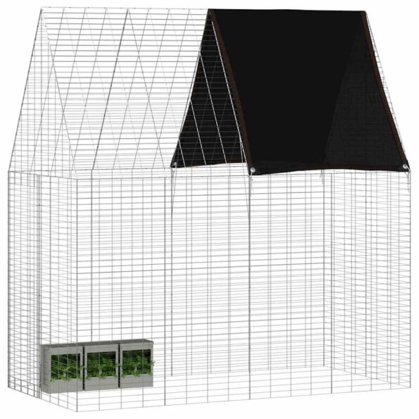 vidaXL Klietka pre králiky Strieborná 200 x 100 x 210 cm – Obrázok 3