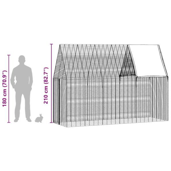 vidaXL Klietka pre králiky Strieborná 300 x 100 x 210 cm – Obrázok 13