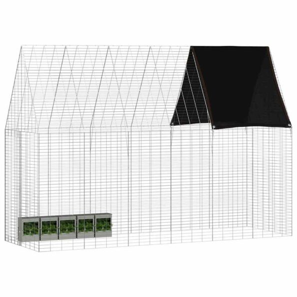 vidaXL Klietka pre králiky Strieborná 300 x 100 x 210 cm – Obrázok 3