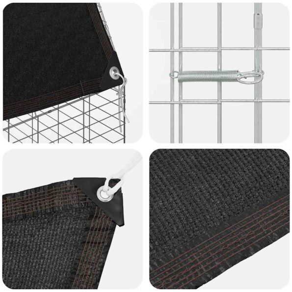 vidaXL Klietka pre králiky Strieborná 400 x 100 x 210 cm – Obrázok 10