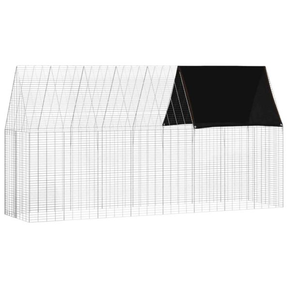 vidaXL Klietka pre králiky Strieborná 400 x 100 x 210 cm – Obrázok 2